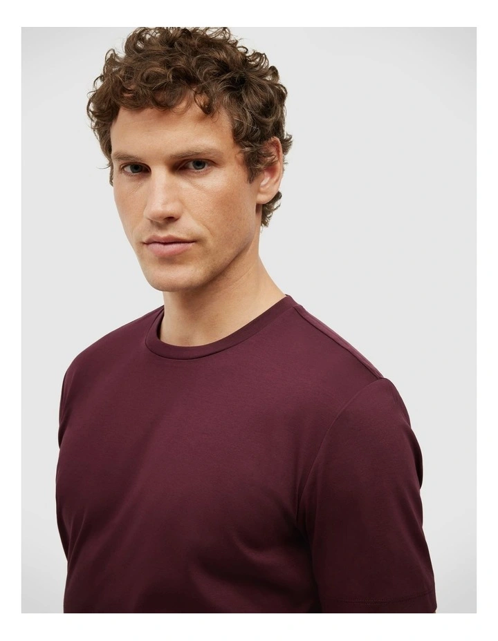 Slim Travel Tee in Burgundy image 5