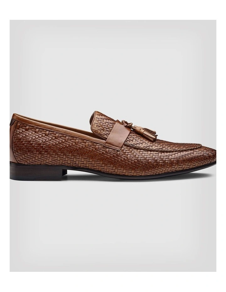 Leather Hand Woven Dress Loafer in Whisky image 2