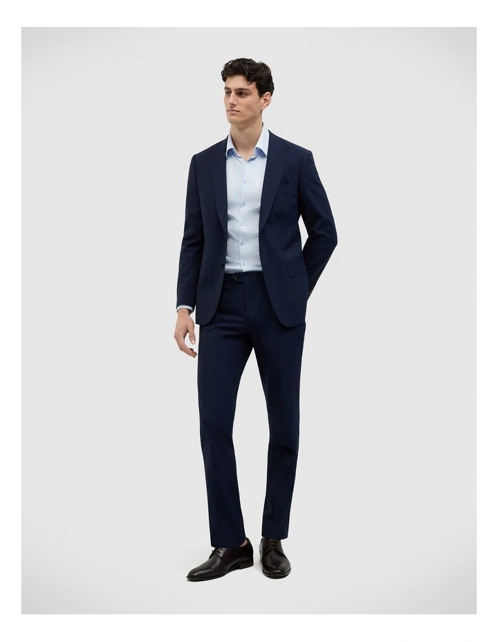 Long Sleeve Regular Stretch Shirt in Mid Blue image 6