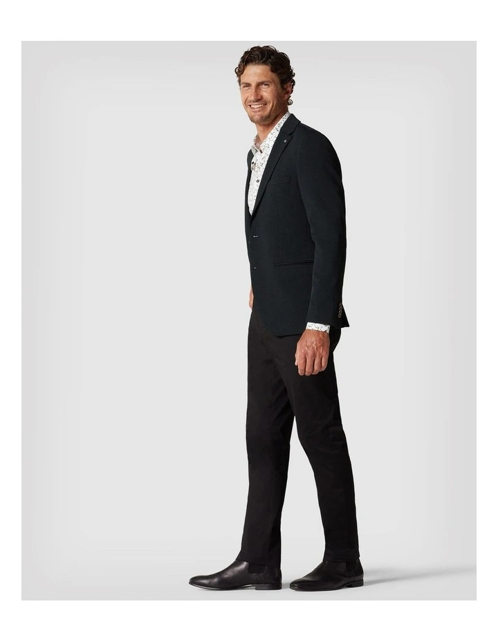 Slim Stretch Knitted Tailored Blazer in Dark Green image 5