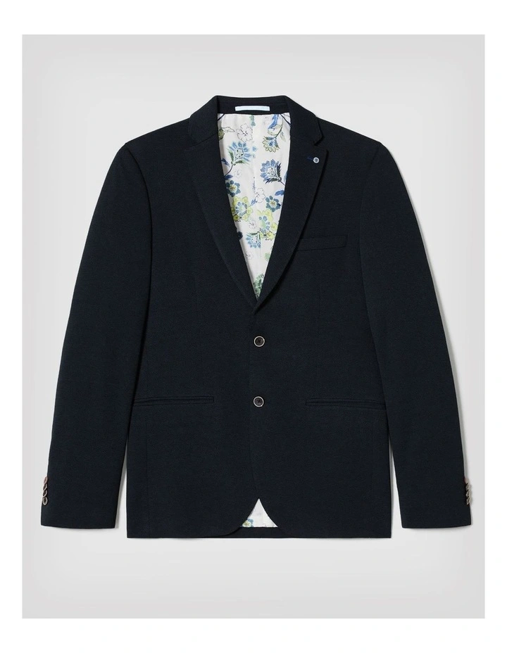 Slim Stretch Knitted Tailored Blazer in Dark Green image 6