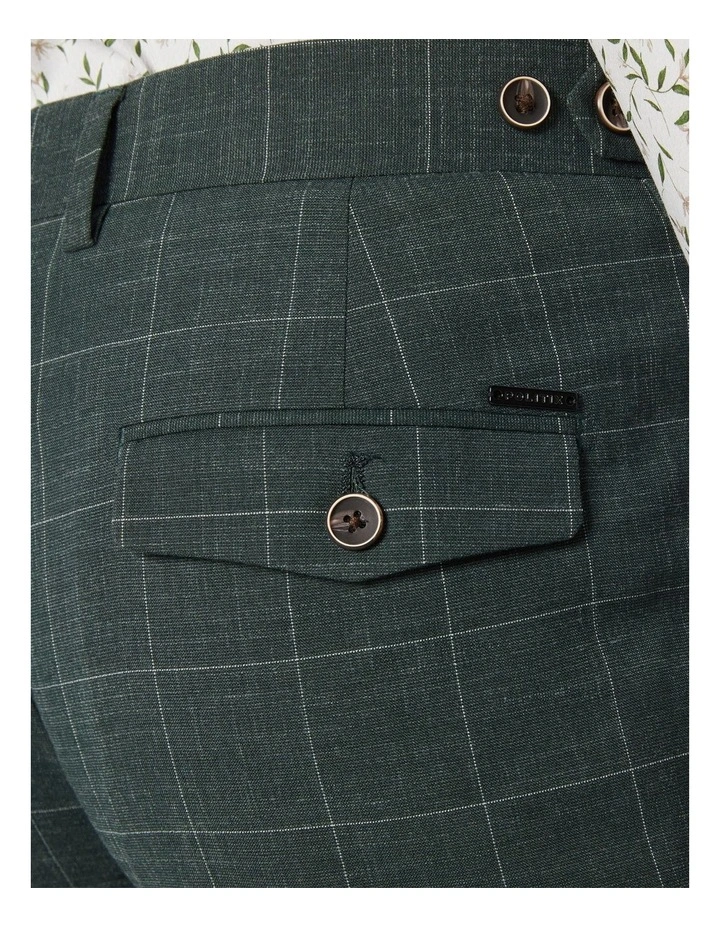 Slim Stretch Windowpane Check Tailored Pant in Forest Windowpane image 5