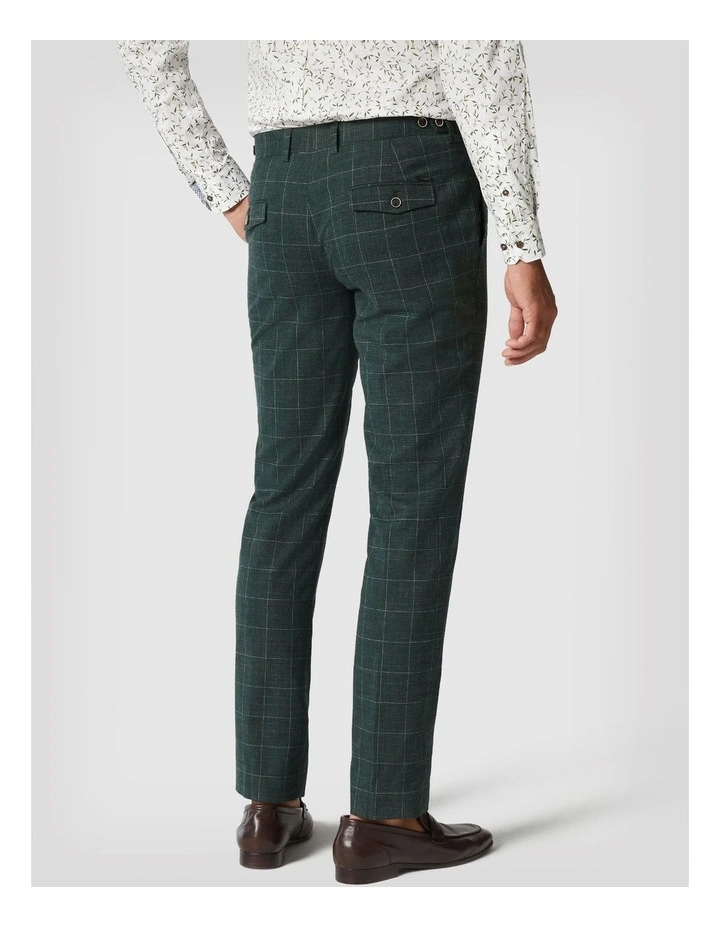 Slim Stretch Windowpane Check Tailored Pant in Forest Windowpane image 6