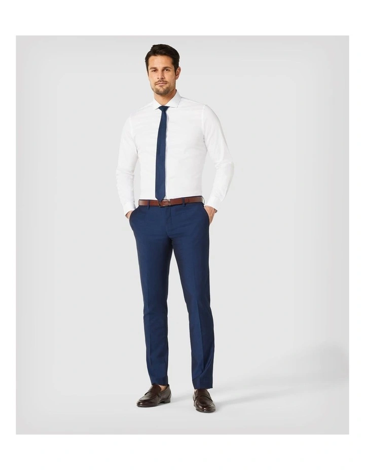 Ultra Slim Long Sleeve Twill Shirt in White image 4