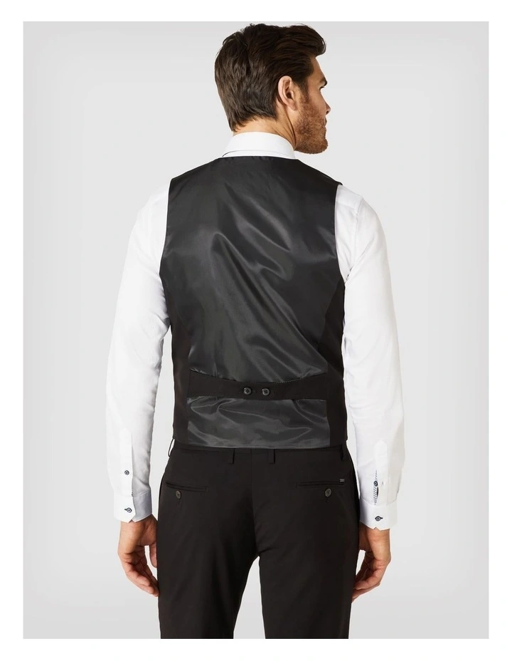 Double Breasted Tailored Vest in Black image 4
