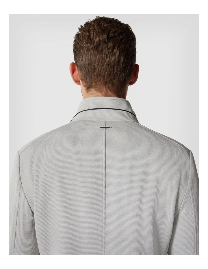 Knitted Funnel Neck Commuter Coat in Bone image 5