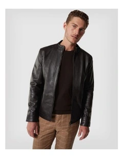 Clean Biker Jacket in Brown