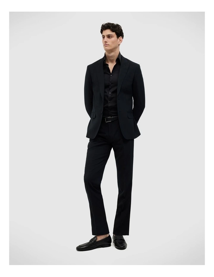 Regular Sateen Long Sleeve Shirt in Black image 2