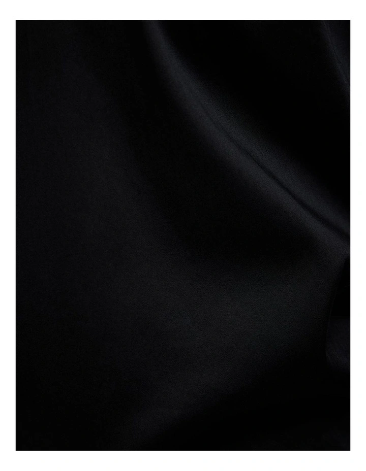 Regular Sateen Long Sleeve Shirt in Black image 6