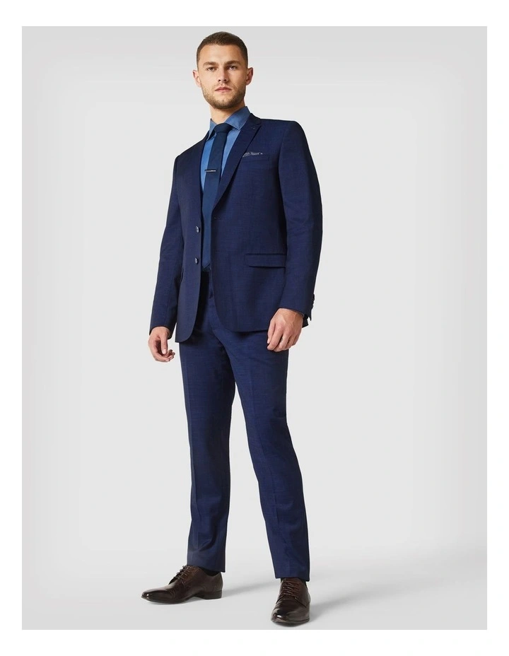 Regular Stretch Marle Tailored Jacket in Dark Blue image 3