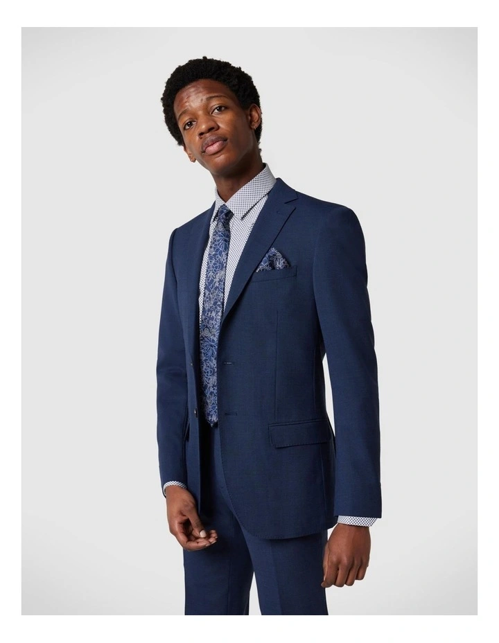 Regular Stretch Wool Blend Tailored Jacket in Navy image 1