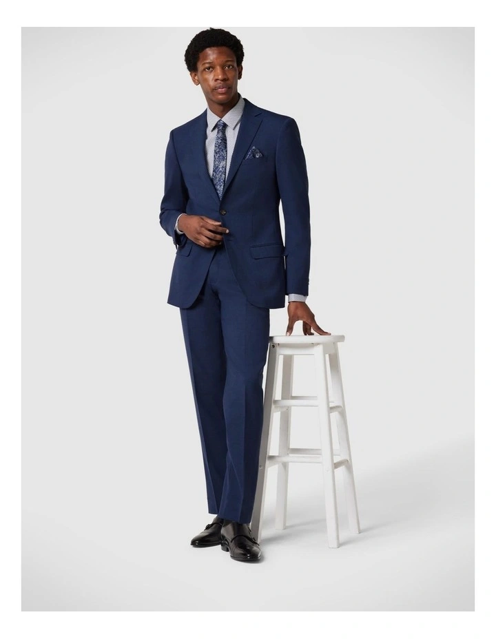 Regular Stretch Wool Blend Tailored Jacket in Navy image 2