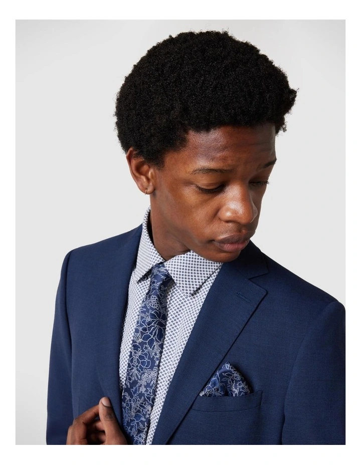 Regular Stretch Wool Blend Tailored Jacket in Navy image 3