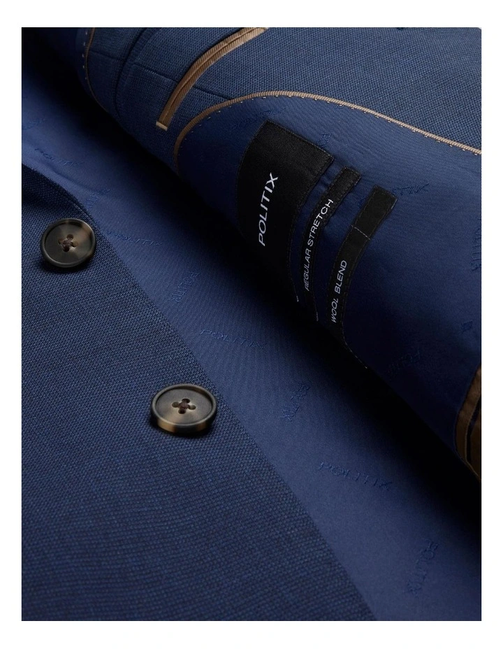 Regular Stretch Wool Blend Tailored Jacket in Navy image 6
