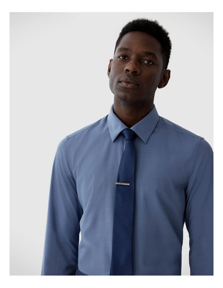 Regular Stretch Wool Blend Shirt in Steel Blue image 1