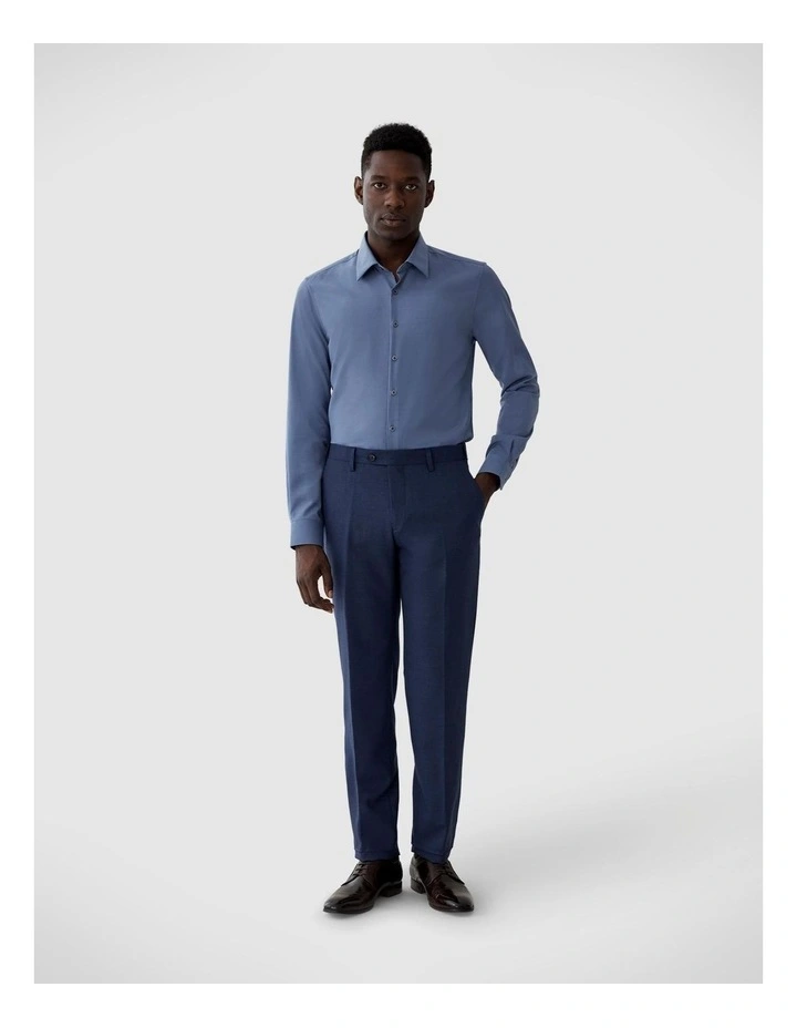 Regular Stretch Wool Blend Shirt in Steel Blue image 4