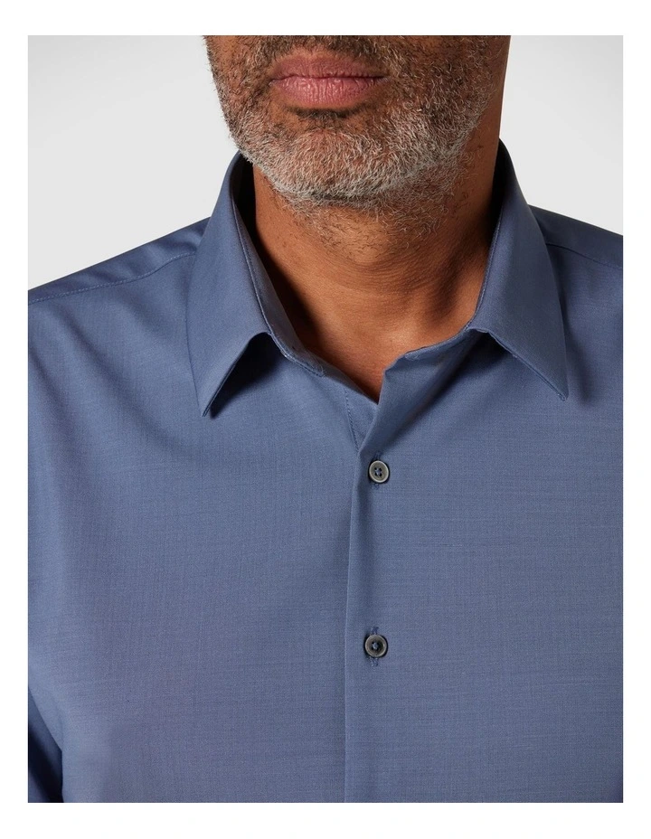 Regular Stretch Wool Blend Shirt in Steel Blue image 5