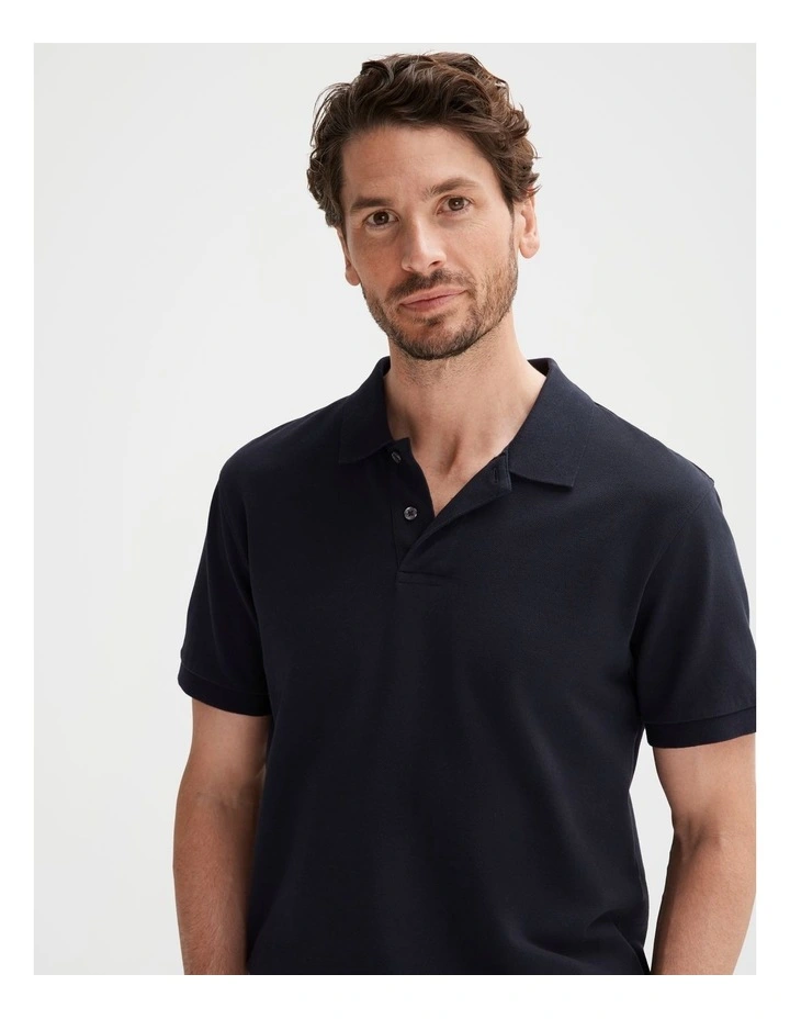 Classic Pique Polo in Navy image 2