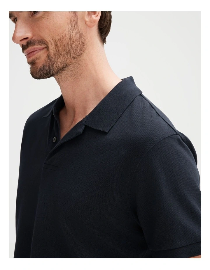 Classic Pique Polo in Navy image 3