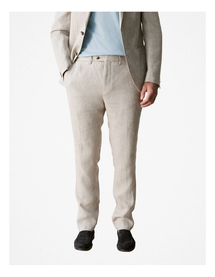Regular Fit Irish Linen Pant in Sahara image 2