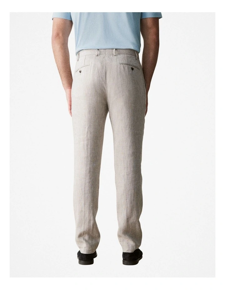 Regular Fit Irish Linen Pant in Sahara image 3