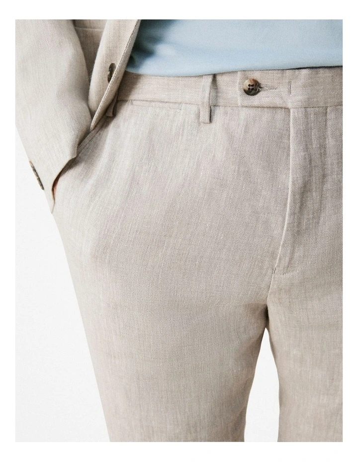 Regular Fit Irish Linen Pant in Sahara image 4