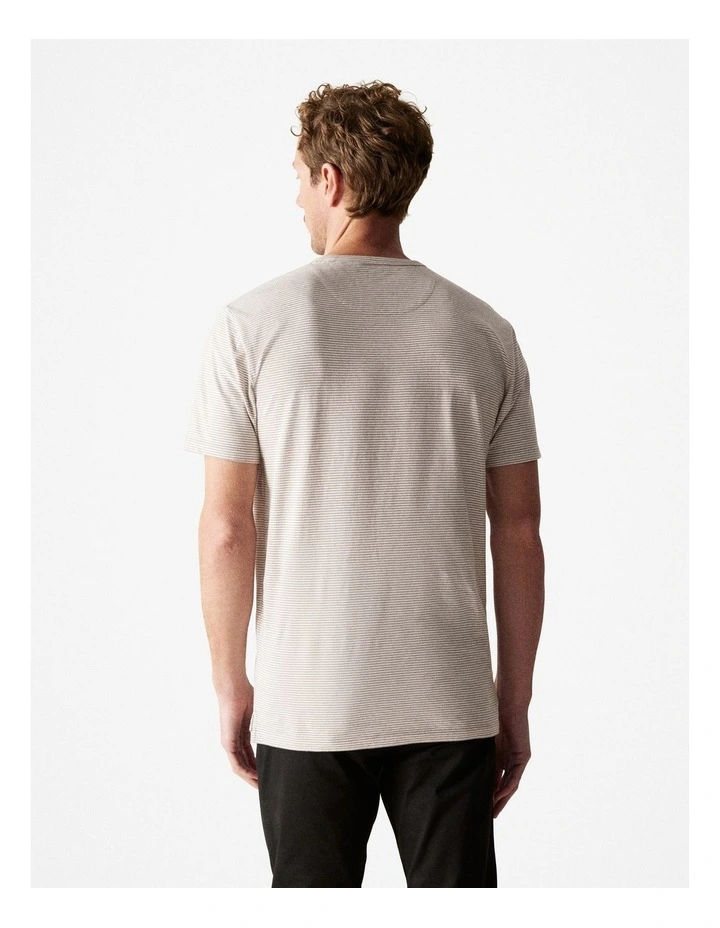 Organically Grown Cotton Marle Stripe T-shirt in Cocoa image 4