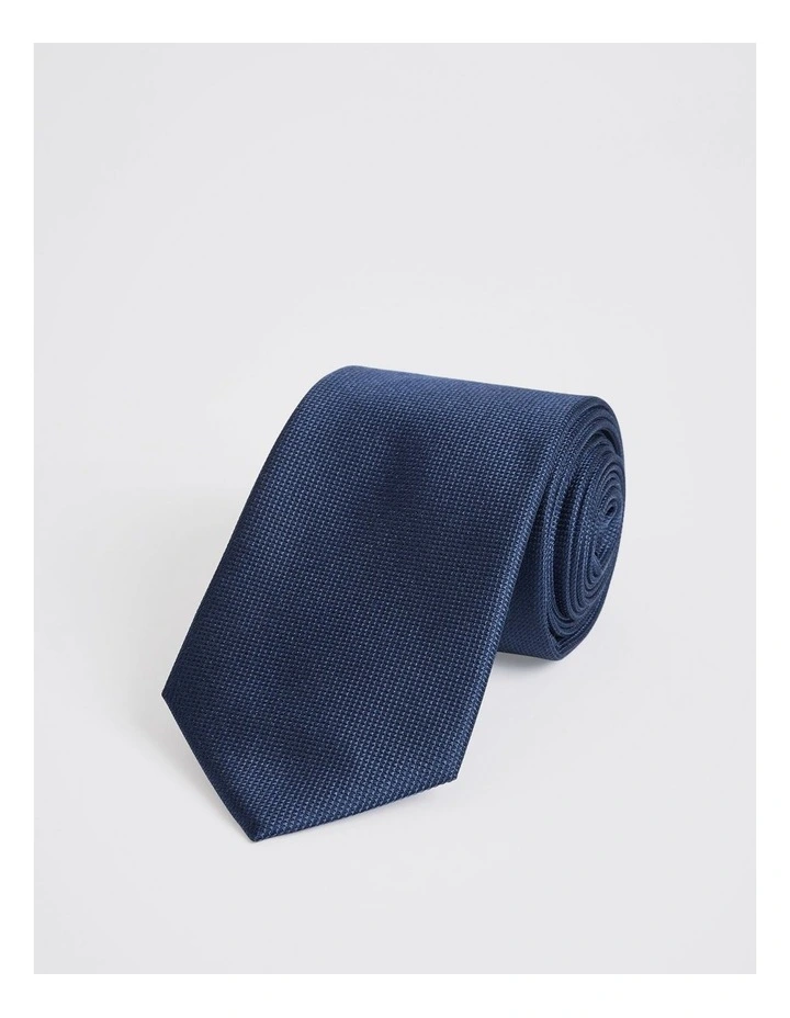 Essential Silk Tie in Navy image 1