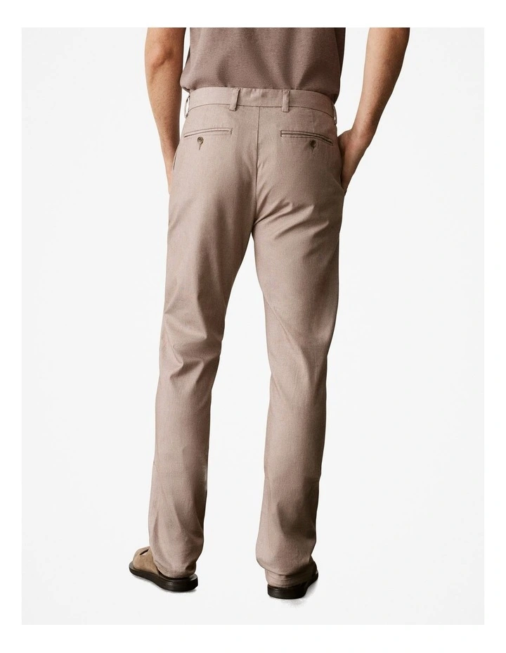 Regular Fit Cotton Dobby Chinos Pant in Cocoa image 4