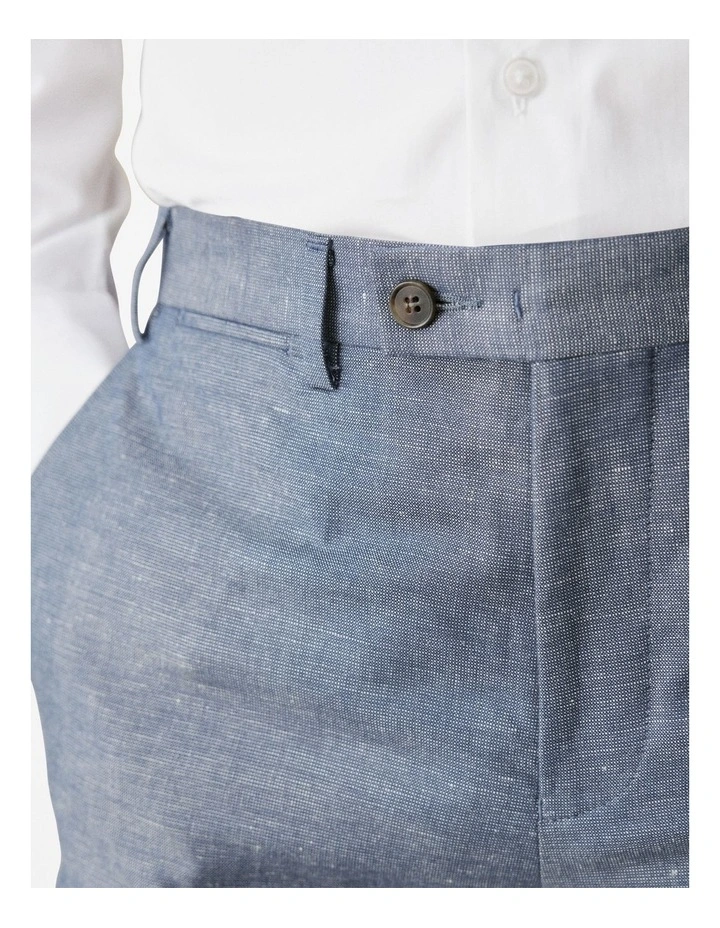 Slim Fit Yarn Dyed Cotton Linen Pant in Slate Blue image 4