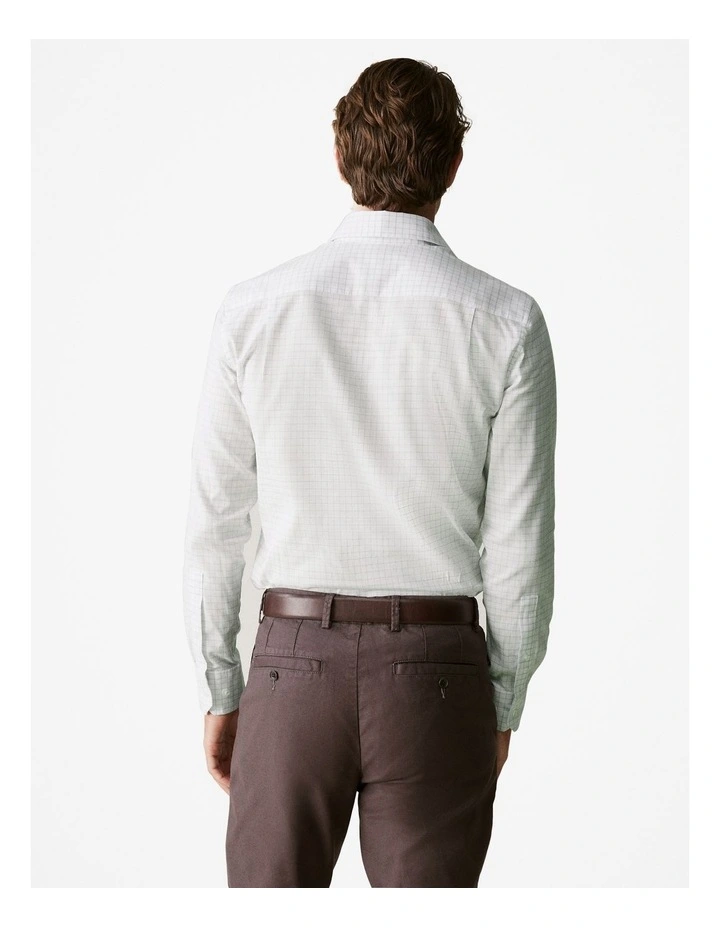 Tonal Grid Check Career Shirt in Light Green image 4