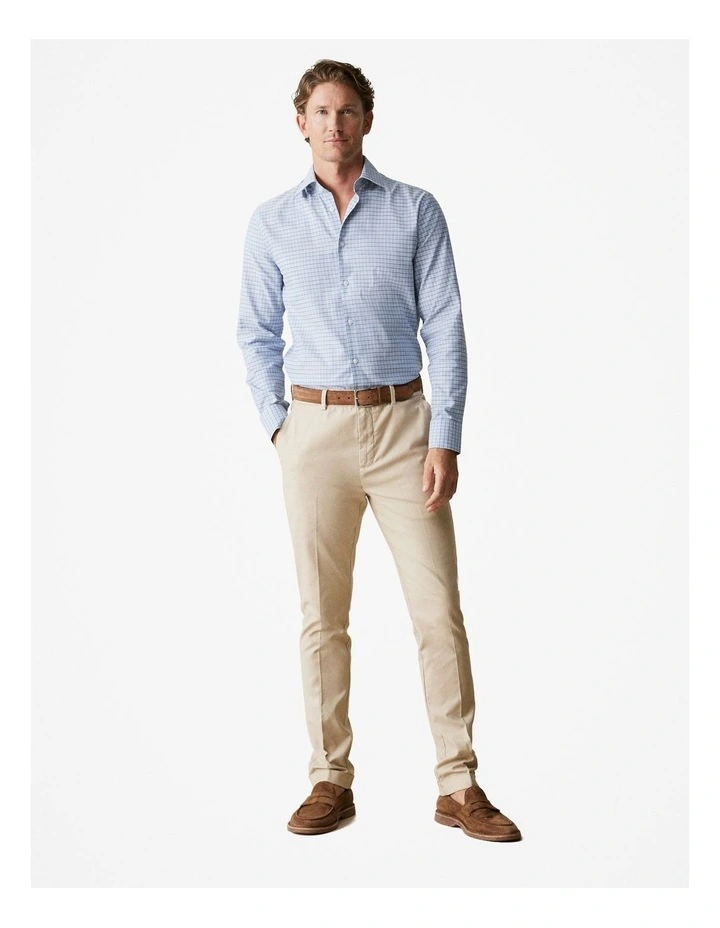 Tonal Grid Check Career Shirt in Industrial Blue image 2