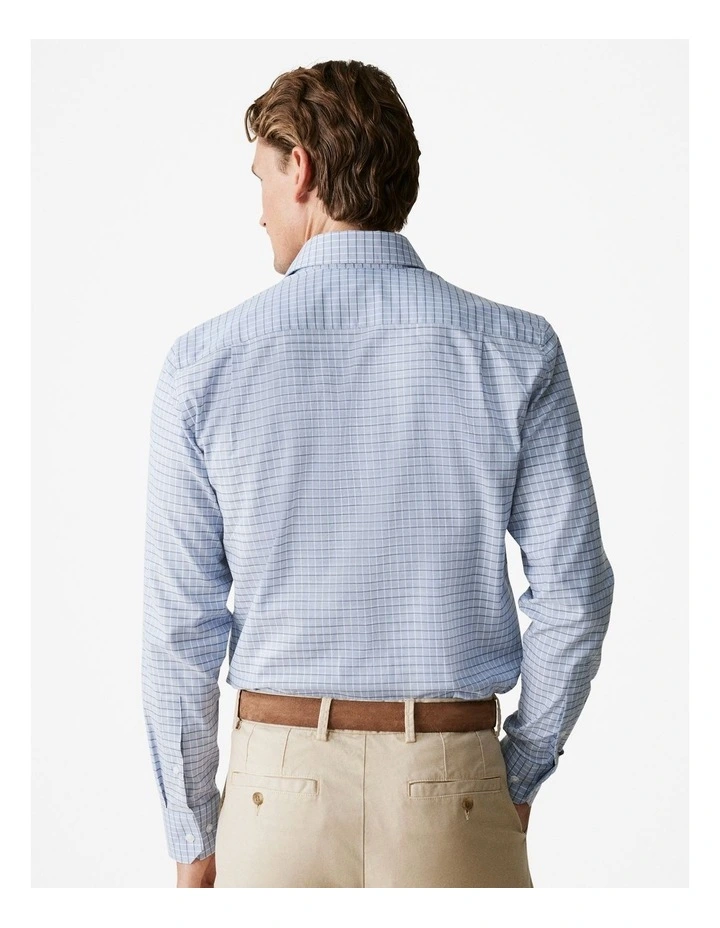Tonal Grid Check Career Shirt in Industrial Blue image 4