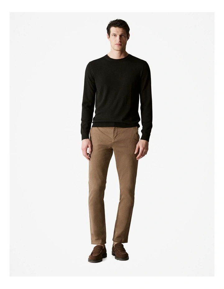 Merino Crew Neck Pullover in Black image 2