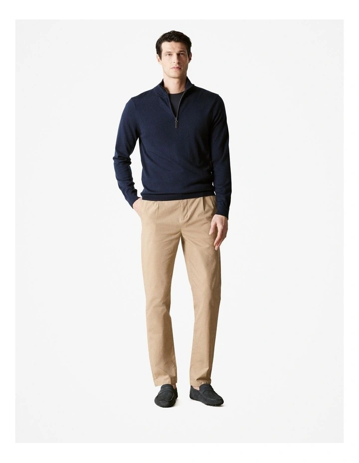 Merino Half Zip Pullover in Navy image 2