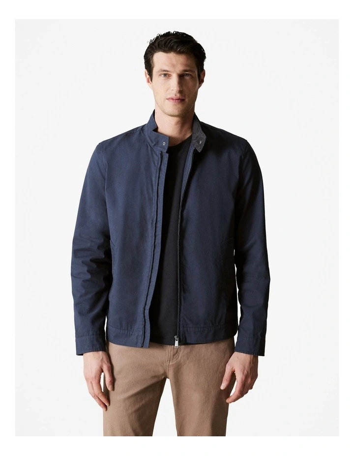 Cotton Twill Harrington in Navy image 1