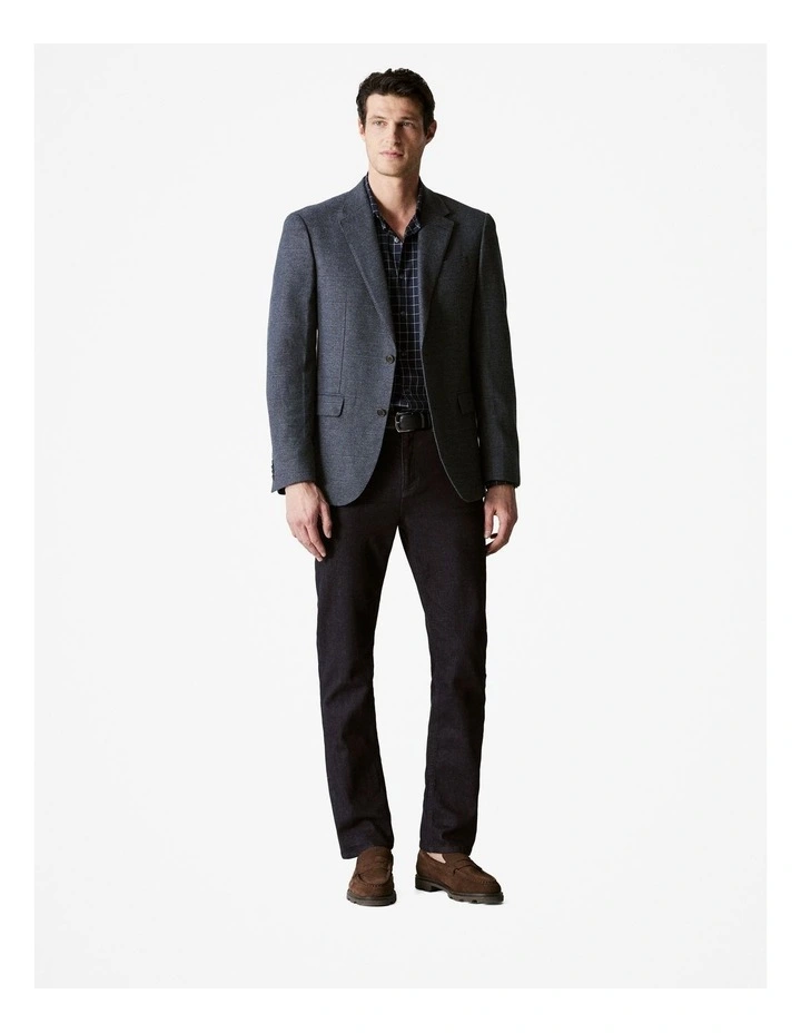 Cotton Twill Window Pane Check Shirt in Navy image 2