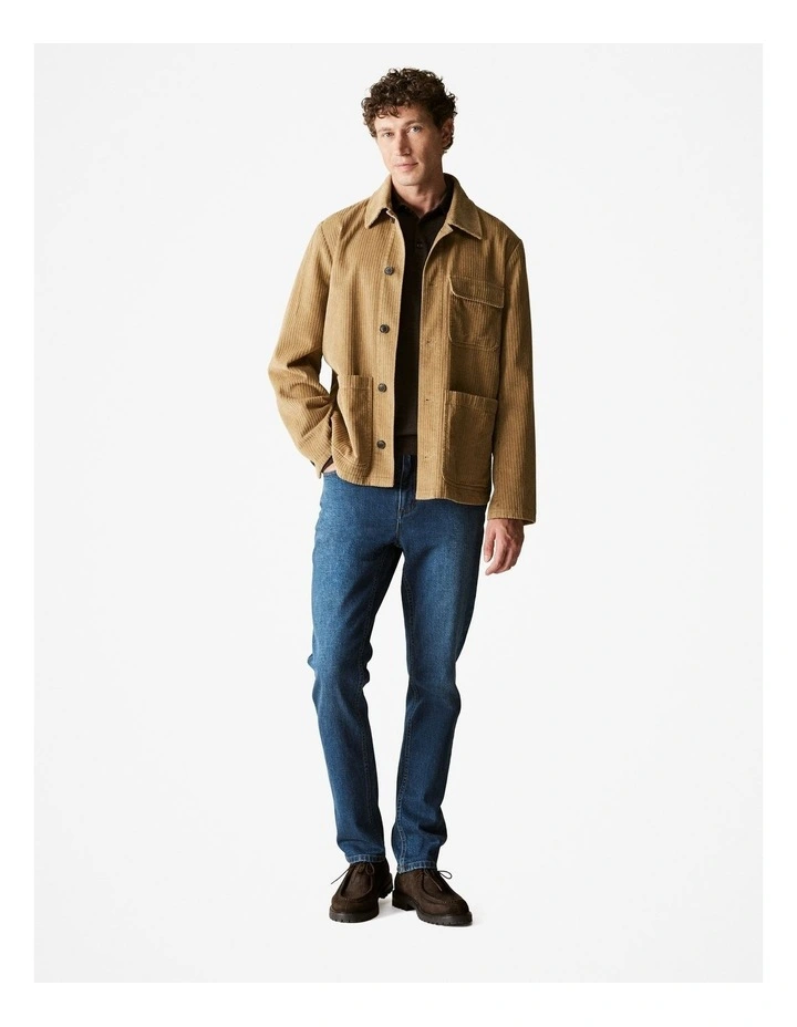 Corduroy Pocket Detail Jacket in Rich Tan image 2