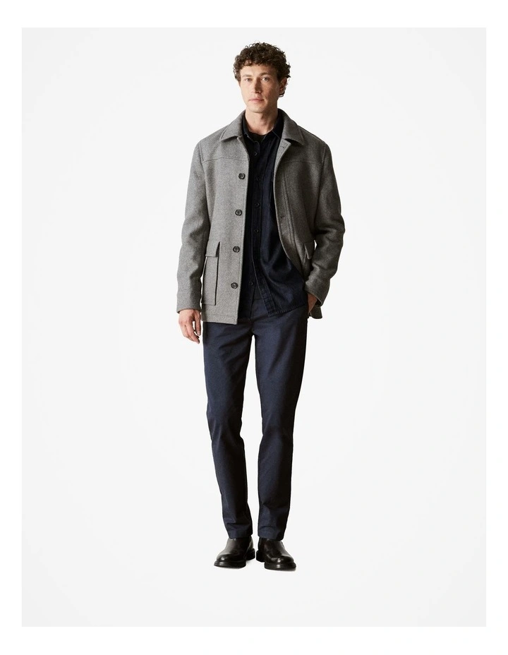 Regular Fit Denim Twill Shirt in Blue Black image 2