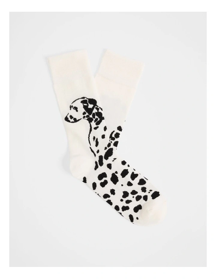 Dalmatian Sock in White image 1