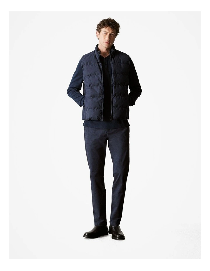 Australian Cotton Waffle Henley in Navy image 2