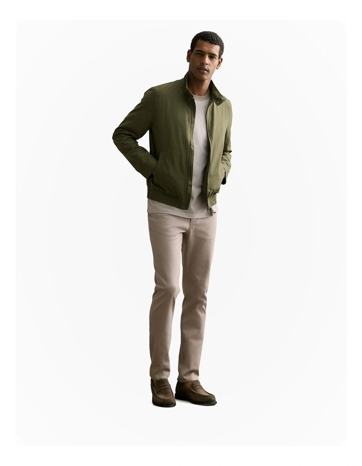 Technical Zip Through Bomber Jacket in True Olive image 2