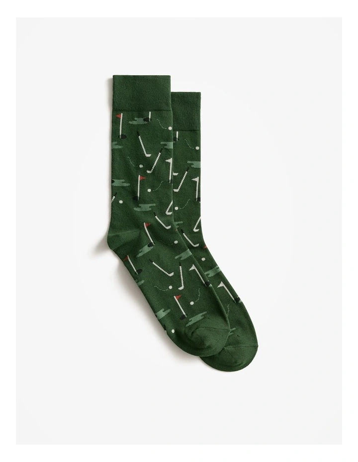 Golf Crew Sock in Racing Green image 1