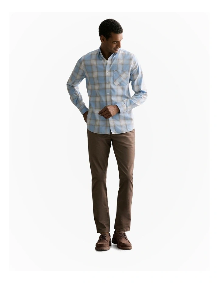 Regular Fit Supima Cotton Gradient Check Shirt in Pale Blue image 2