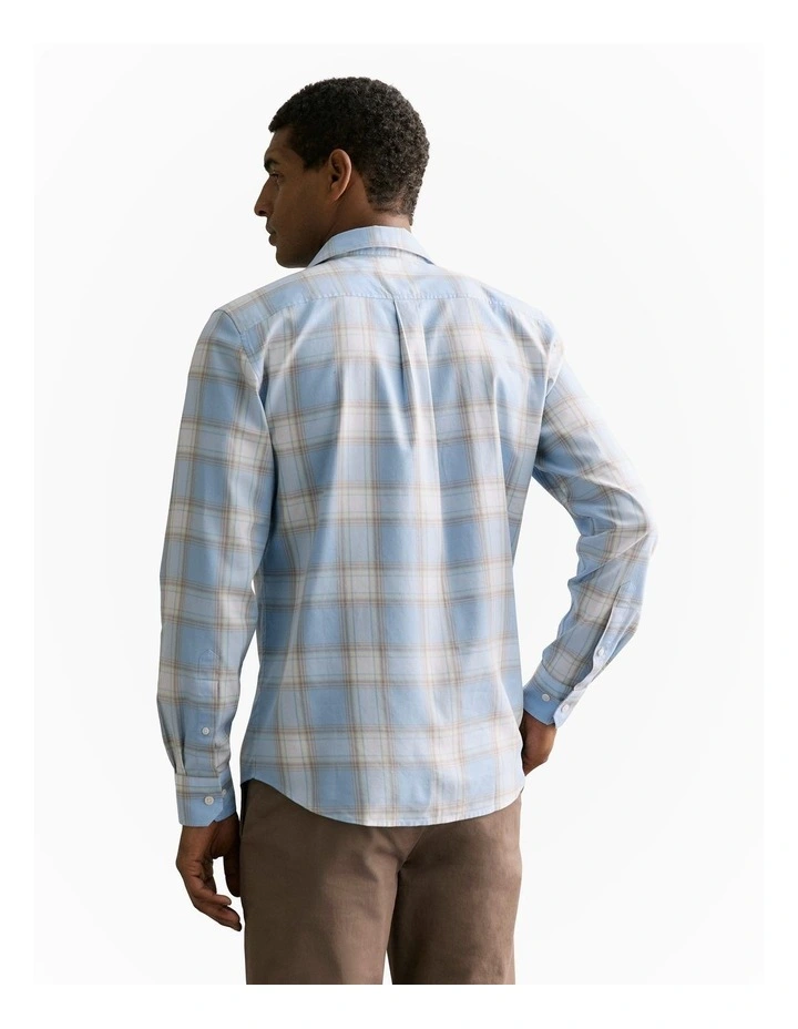 Regular Fit Supima Cotton Gradient Check Shirt in Pale Blue image 4