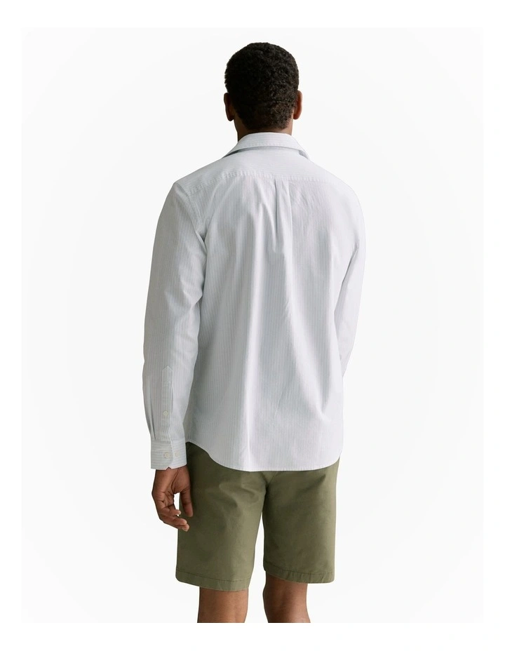 Regular Fit Twin Stripe Oxford Shirt in Pale Seafoam image 4