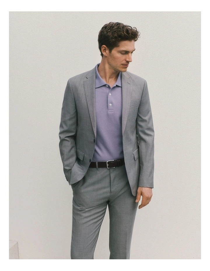 Regular Fit Italian Wool Blazer in Cement image 2