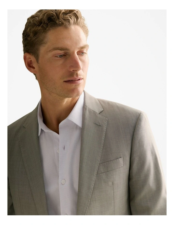 Regular Fit Italian Wool Blazer in Cement image 3