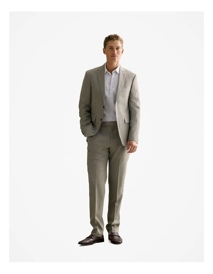 Regular Fit Italian Wool Blazer in Cement image 5