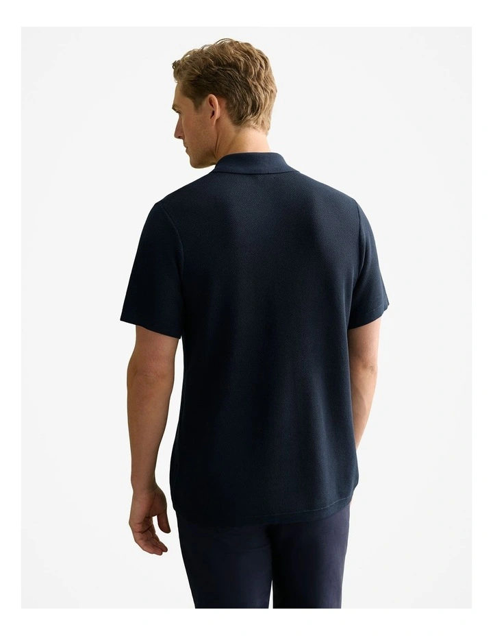 Mercerised Cotton Shirt in Navy image 4
